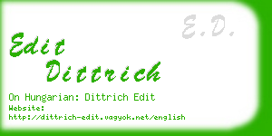 edit dittrich business card